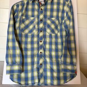 Paper Denim & Cloth Blue and Yellow Plaid Shirt